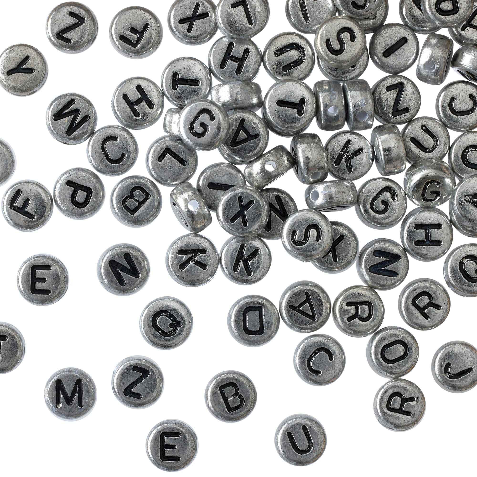 Silver Round Alpha Beads, 3.8mm by Bead Landing™